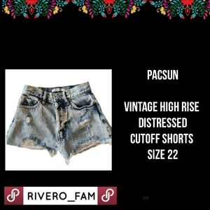 PACSUN |VINTAGE HIGH RISE DISTRESSED CUTOFF SHORTS | SIZE 22